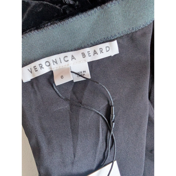 NWT Veronica Beard Josette Embellished Velvet Midi Dress Size 6 Black #2K454 - Picture 12 of 14